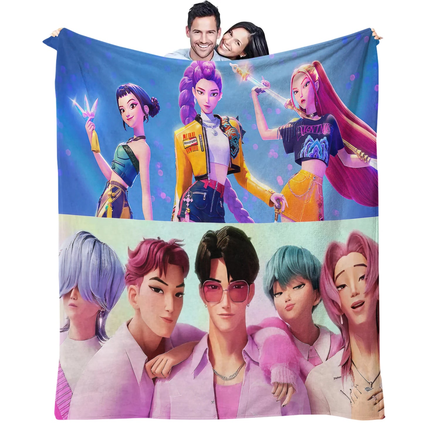 K-Pop Demon Hunters Blanket Hot Anime Flannel Blanket