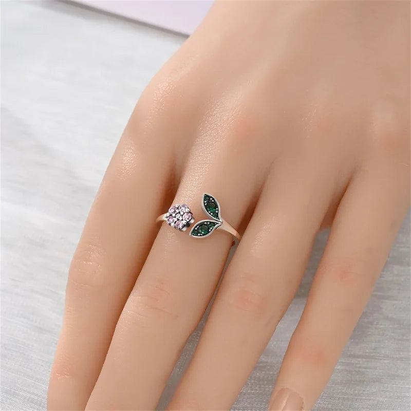 New 925 Sterling Silver Open Ring Hollow Rose Infinite Love Simple Ring Women Wedding Engagement Party Jewelry Gift