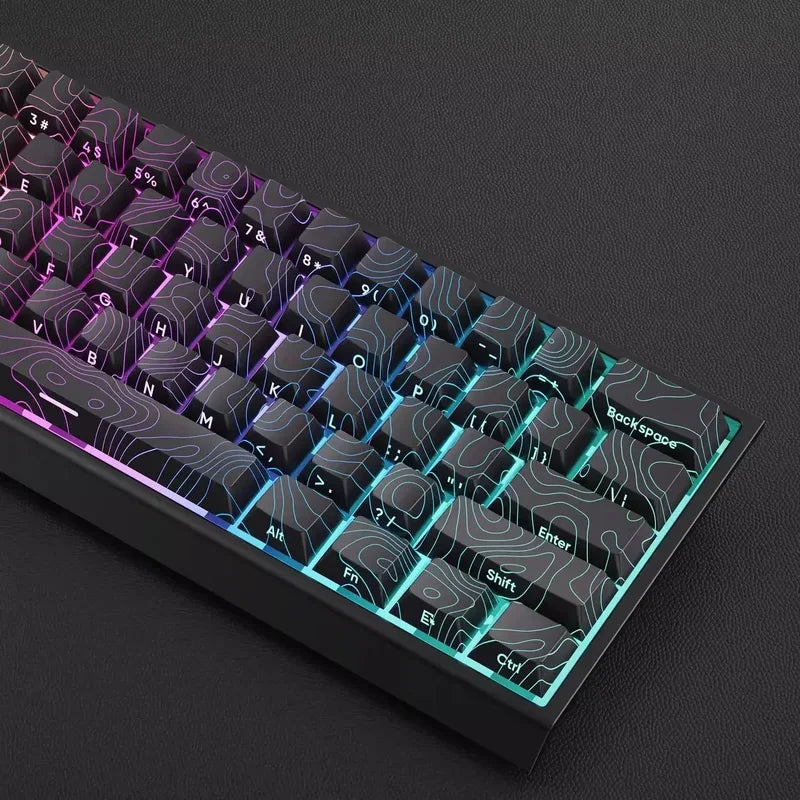 Contour 4.0 Side Engraved Keycap PBT Translucent 97 Key Gaming Mechanical Keyboard Key Cap White For Magnetic Switch