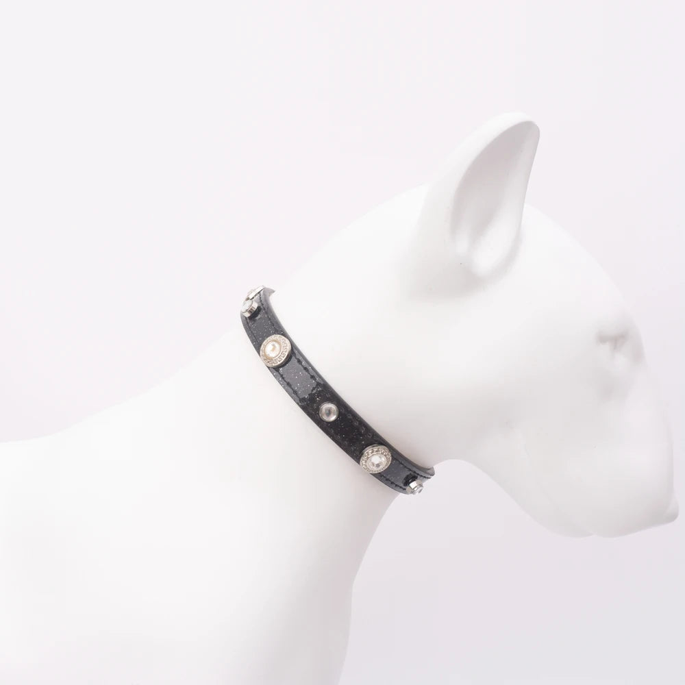 Luxury Cat Collar Lucky Clover Pet Necklace PU Leather Adjustable Cat Dog Collar Small Medium Dog Pet Accessories Perro Supplies