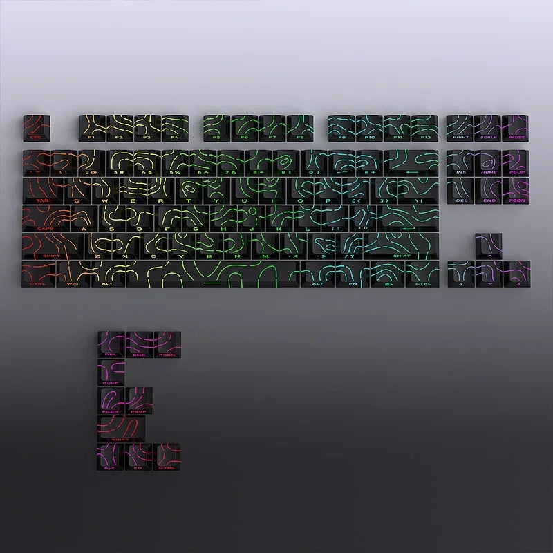 Contour 4.0 Side Engraved Keycap PBT Translucent 97 Key Gaming Mechanical Keyboard Key Cap White For Magnetic Switch