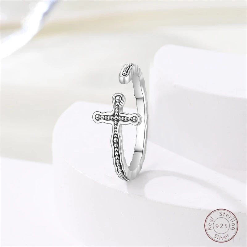 New 925 Sterling Silver Open Ring Hollow Rose Infinite Love Simple Ring Women Wedding Engagement Party Jewelry Gift