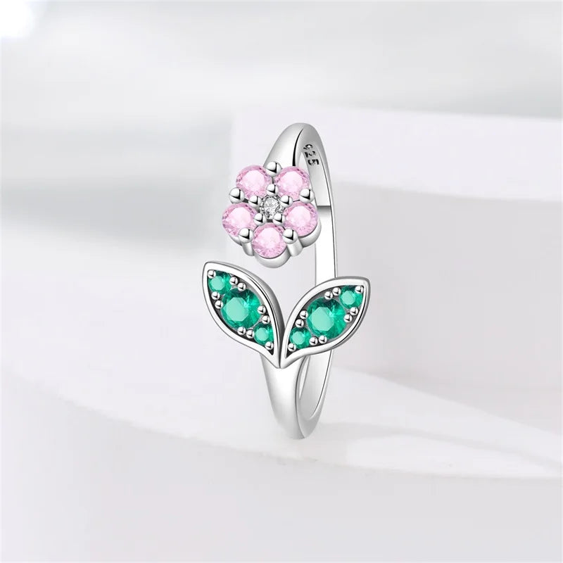 New 925 Sterling Silver Open Ring Hollow Rose Infinite Love Simple Ring Women Wedding Engagement Party Jewelry Gift