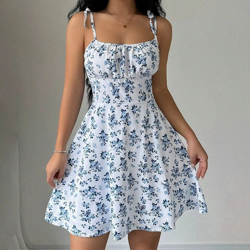 Women's Summer Floral Spaghetti Strap Dress