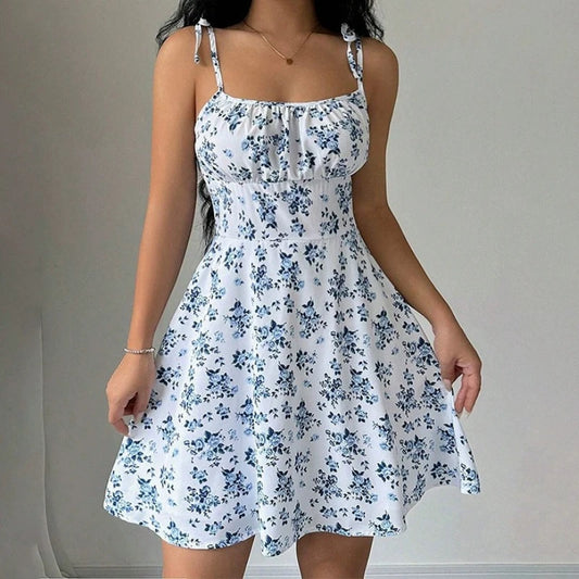 Women's Summer Floral Spaghetti Strap Dress