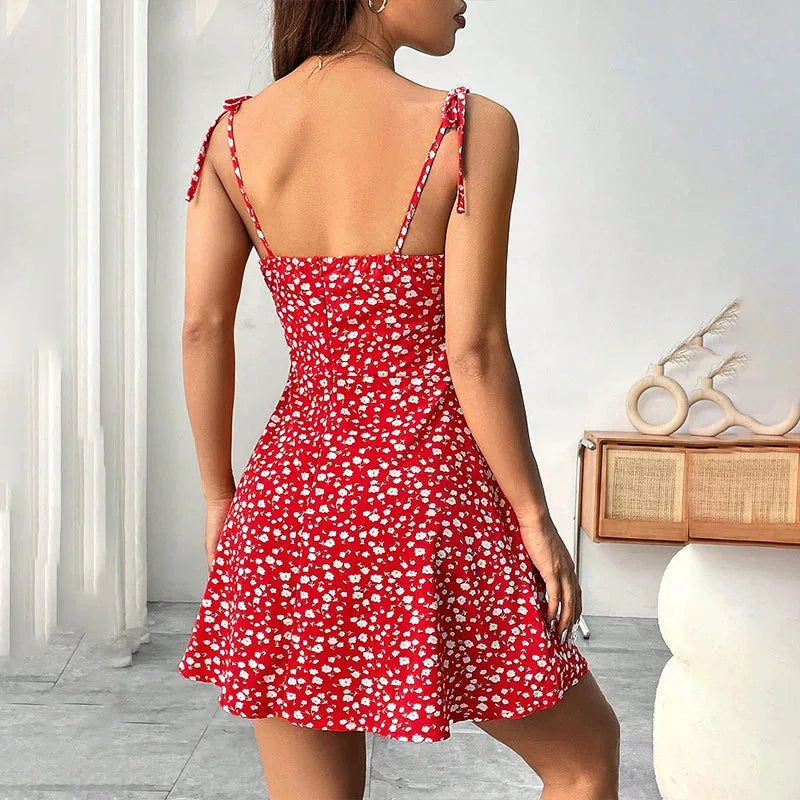 Women's Summer Floral Spaghetti Strap Dress