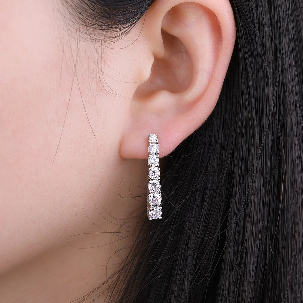 FEOBUR 2.8CT Full Moissanite Drop Earrings for Women Original 925 Sterling Silver Tassel Dangle Earrings Bridal Wedding Jewelry