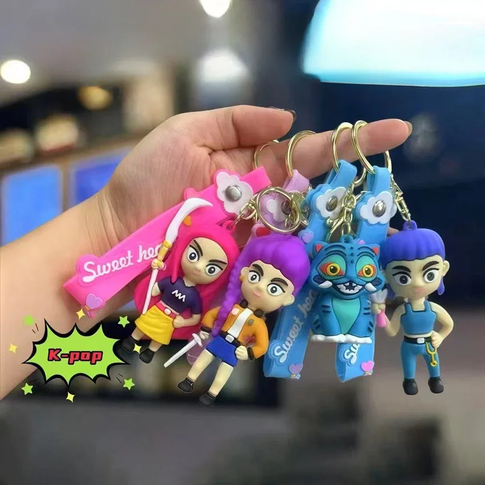 Super popular KPop Devil Hunter Peripheral Widget Rumi Mira Zoe PVC Keychain Backpack Decoration Widget Accessories Toys