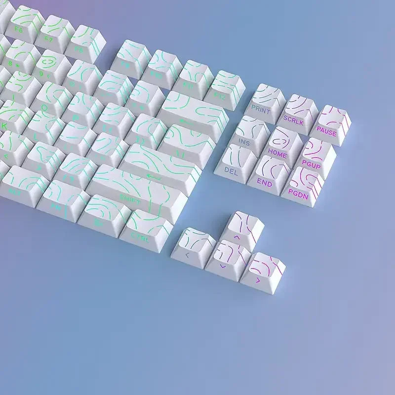 Contour 4.0 Side Engraved Keycap PBT Translucent 97 Key Gaming Mechanical Keyboard Key Cap White For Magnetic Switch