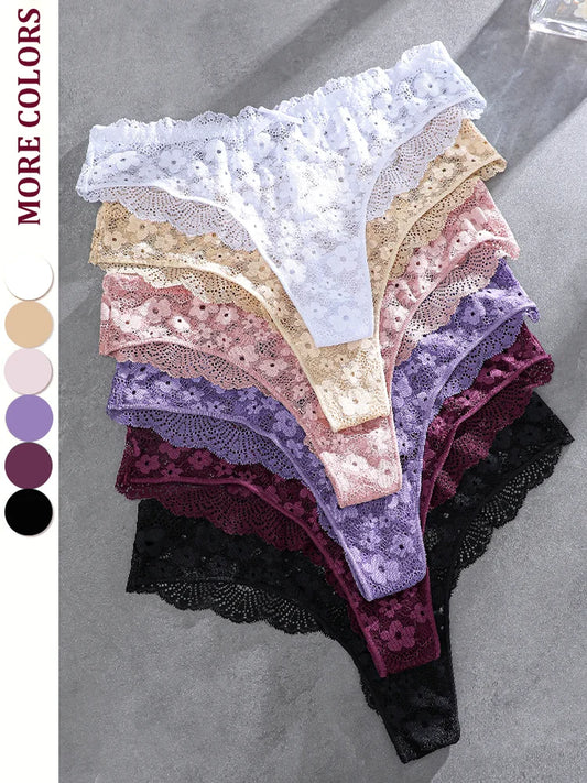 3Pcs Women Cotton Lingerie Sexy Thong Soft Fashion Panties Femme Design Underwear Pantys Underpant Lingerie Lace Intimates S-XL