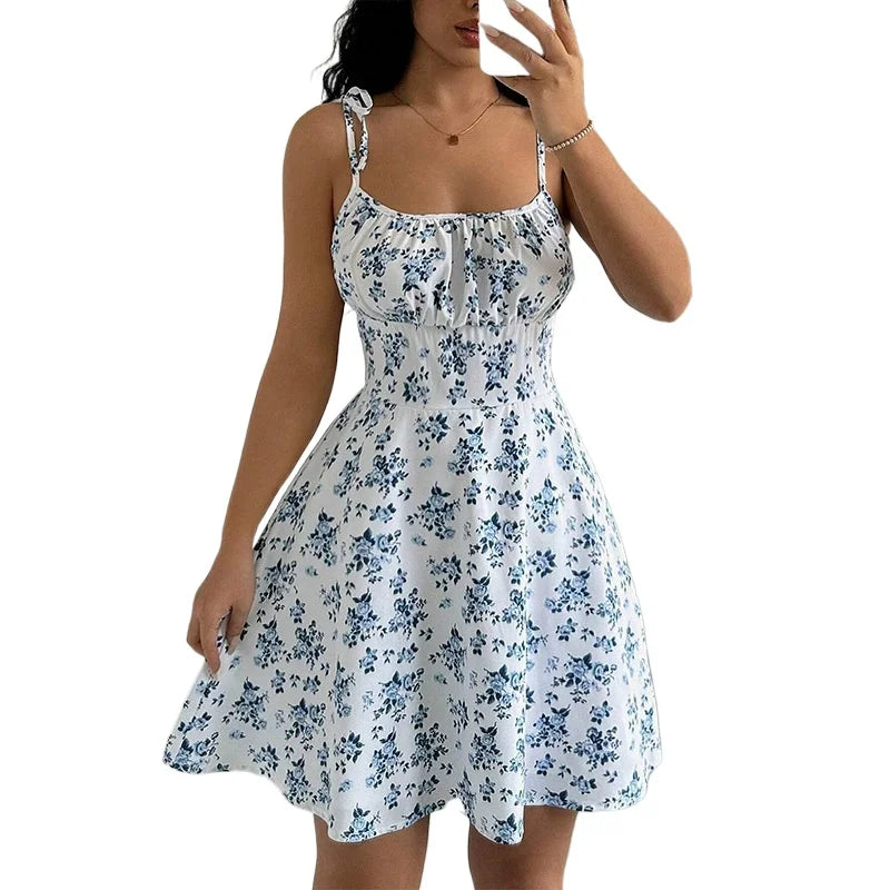 Women's Summer Floral Spaghetti Strap Dress