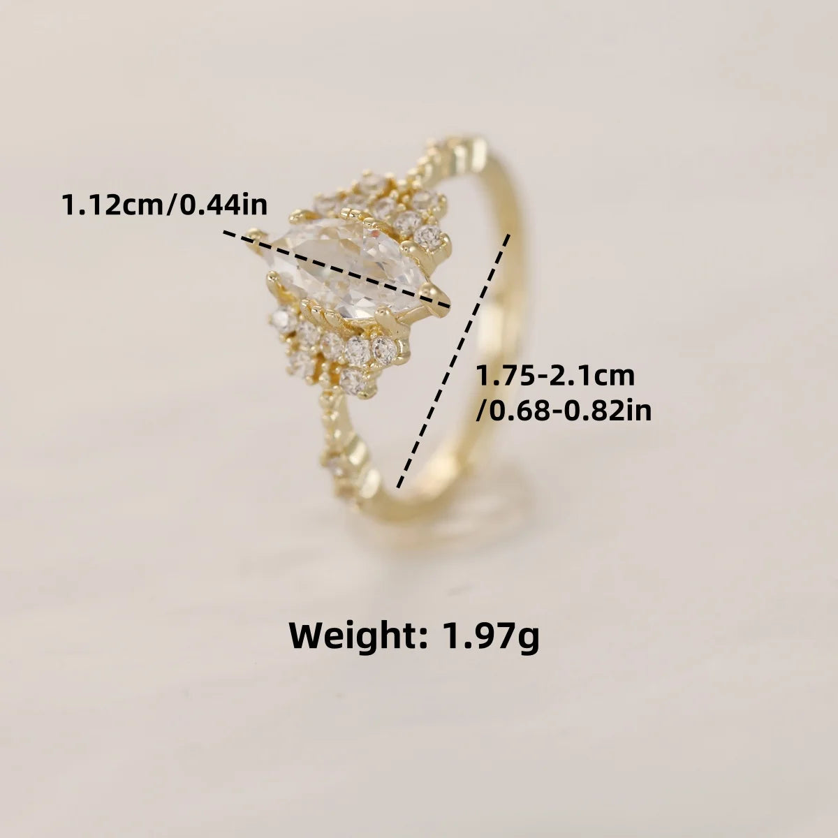925 Sterling Silver Open Ring for Women 14K Gold Plated Boho Shiny Artificial crystal and Cubic Zirconia Daily Wear Fine Jewelry