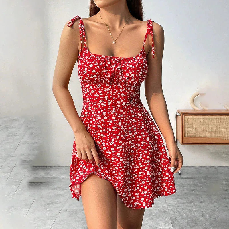 Women's Summer Floral Spaghetti Strap Dress