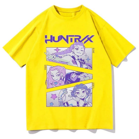 Unisex Kpop Demon Hunter Huntrix Summer Short Sleeve T-Shirt Streetwear Graphic Print
