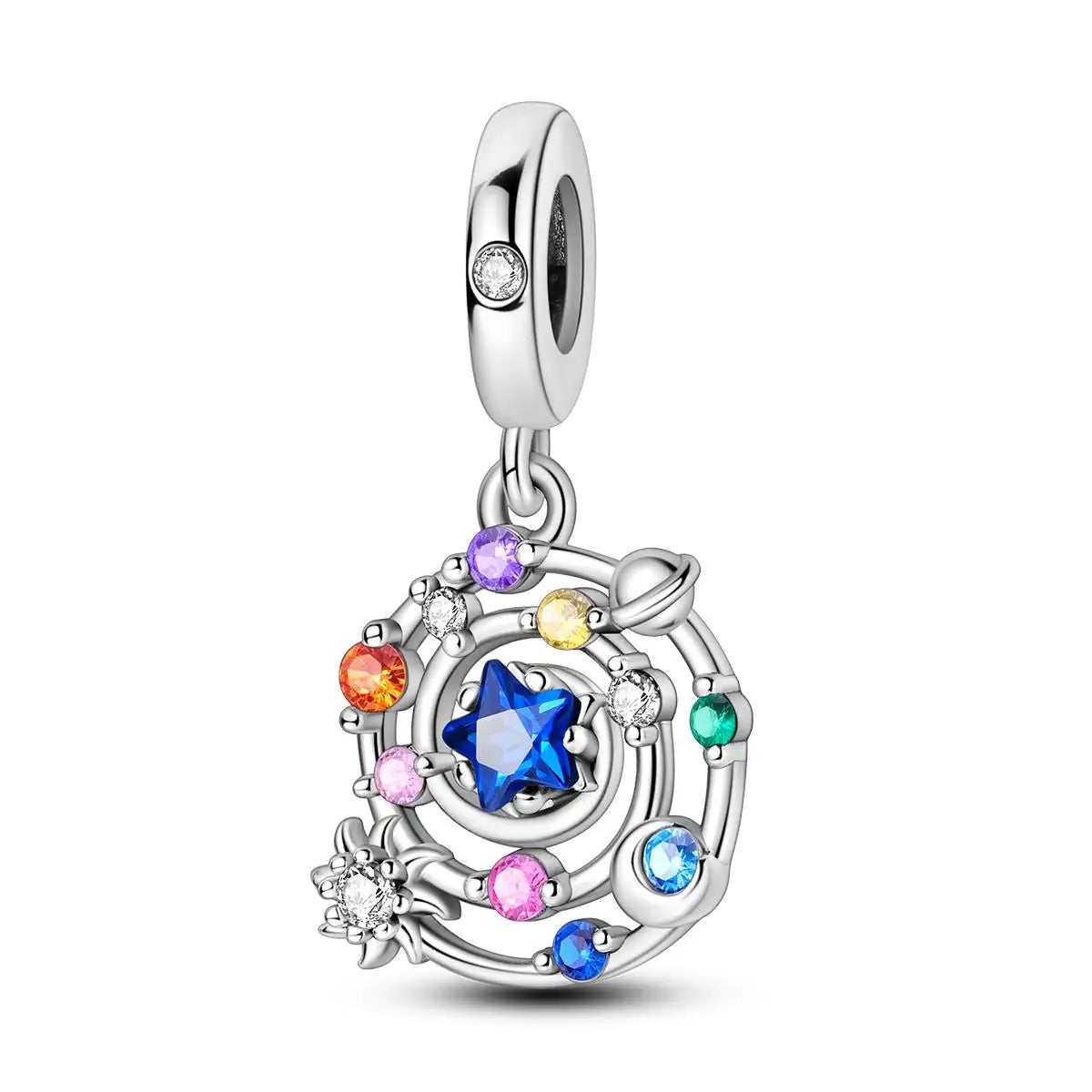 Original Charms 925 Silver Plated Bee Moon Star Pendant Fit Bracelet Making For Woman Fashion Jewelry