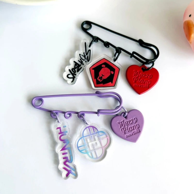 Anime Movie KPop Demon Hunters HUNTR/X Saja Boys Cosplay Keychain Brooch Acrylic Pin Pendant Key Chain Keyring Accessories Gift