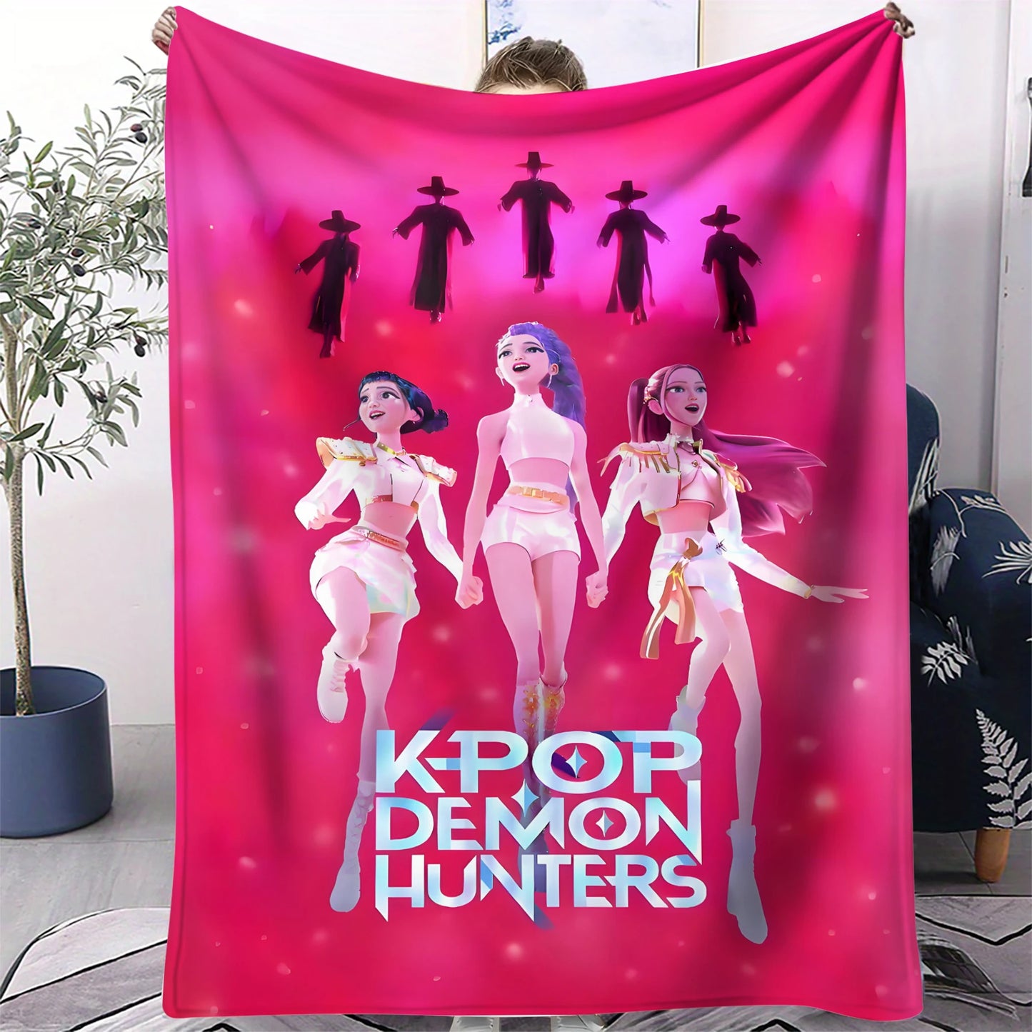 K-Pop Demon Hunters Blanket Hot Anime Flannel Blanket