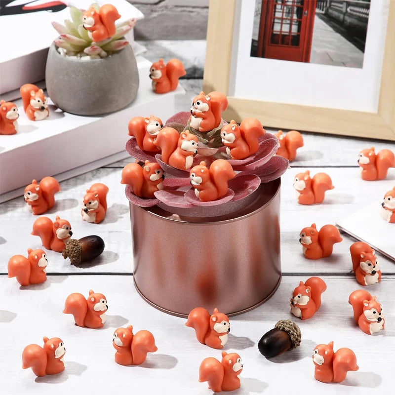 5/10 Pcs Cute Mini Resin Squirrels Miniatures, Fairy Garden Figurines Accessories, Micro Landscape DIY Craft Ornament Supplies