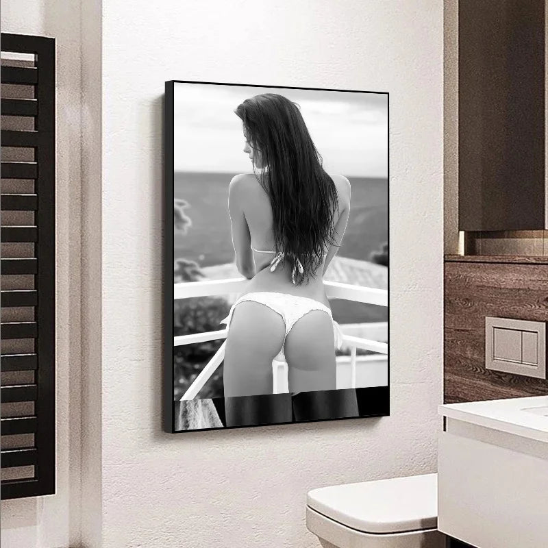 Black and White Romantic Lovers Couple Fall in Love Posters Canvas Paintings Portrait Wall Art Mural Home Bedroom Bathroom Decor