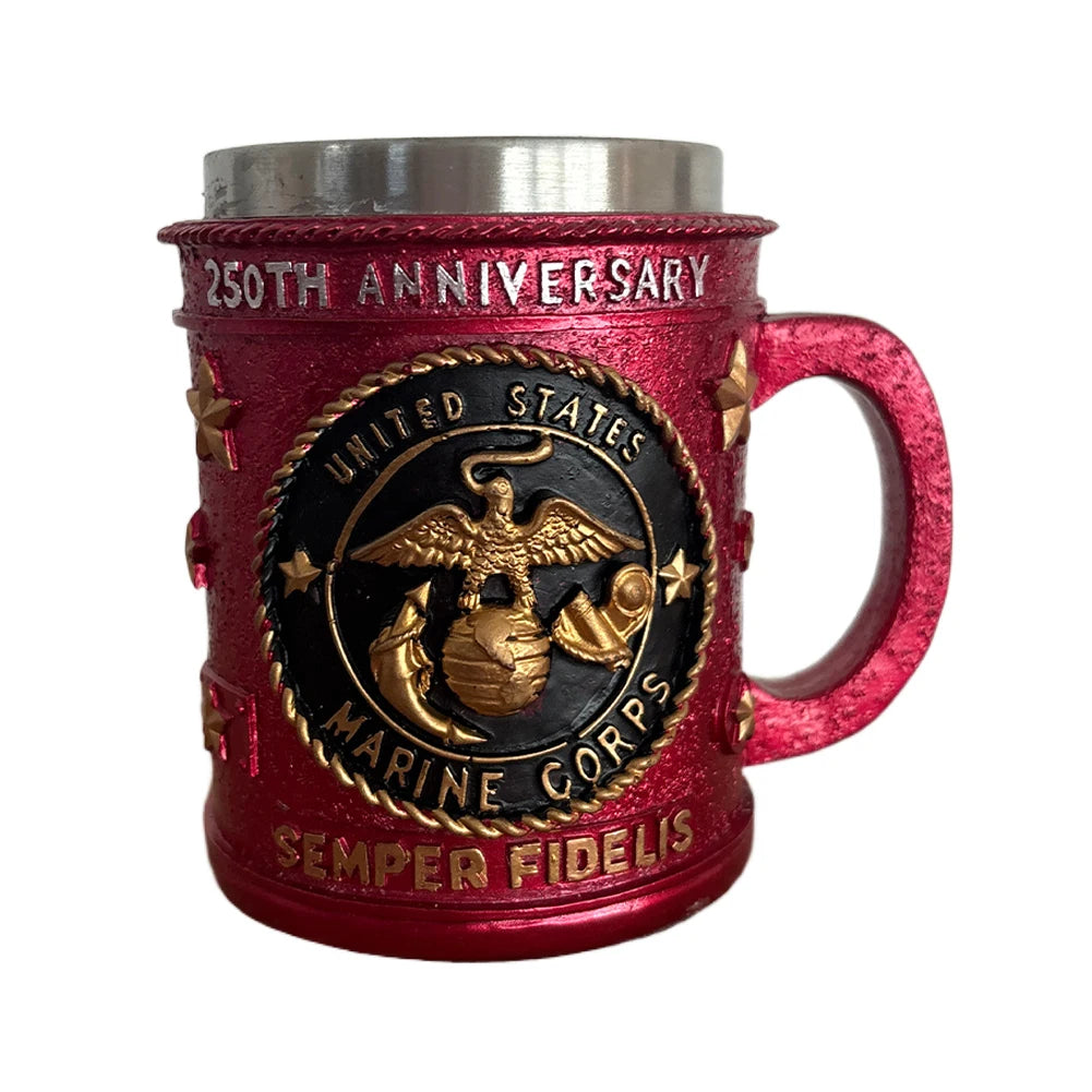 5 Styles American Commemorative Mug Decorative 3D Relief Design 250th Anniversary Mug Marine Corps Mug for Veterans