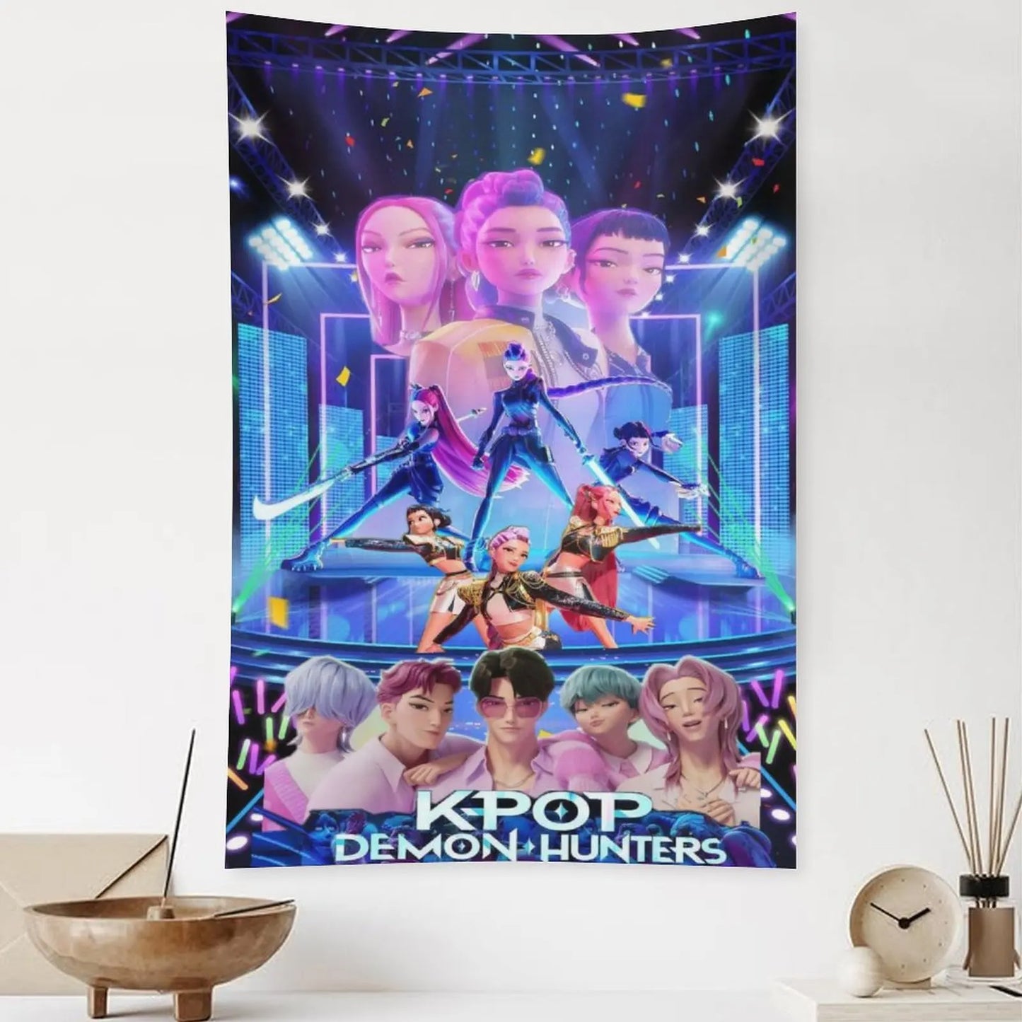 Huntrix KPop Demon Hunters Tapestry Wall Decor, 40''x60''
