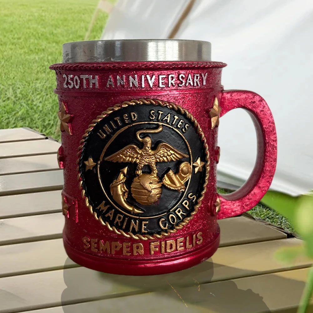 5 Styles American Commemorative Mug Decorative 3D Relief Design 250th Anniversary Mug Marine Corps Mug for Veterans