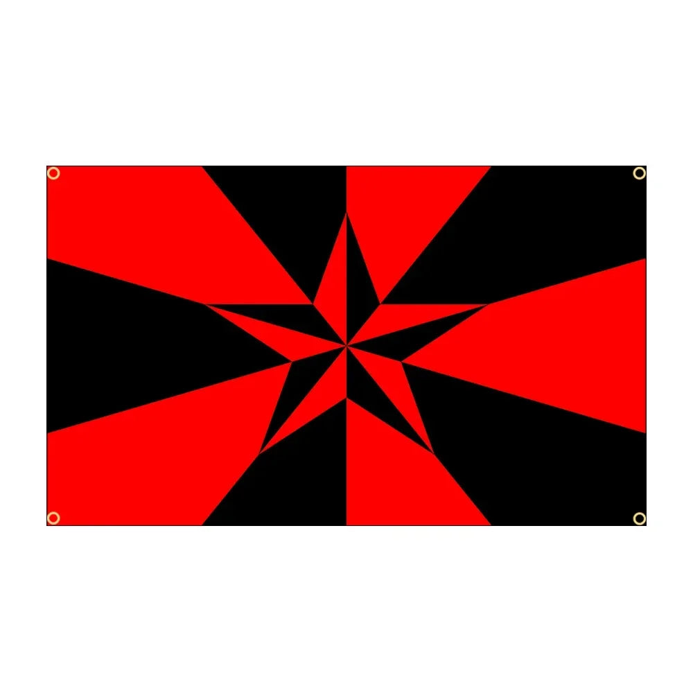 Banner 90x150cm 3x5 Ft Anarchist Black Cat Flag for Decor Anarchy Star Flag(Anarchy Flag)