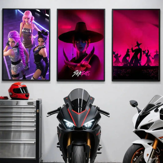 1PC Movie KPop Demon Hunters  Poster Sticky Decorative poster print painting wall art modern stylish Coffee House decor