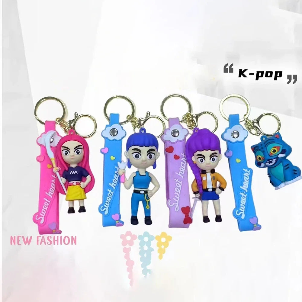 Super popular KPop Devil Hunter Peripheral Widget Rumi Mira Zoe PVC Keychain Backpack Decoration Widget Accessories Toys