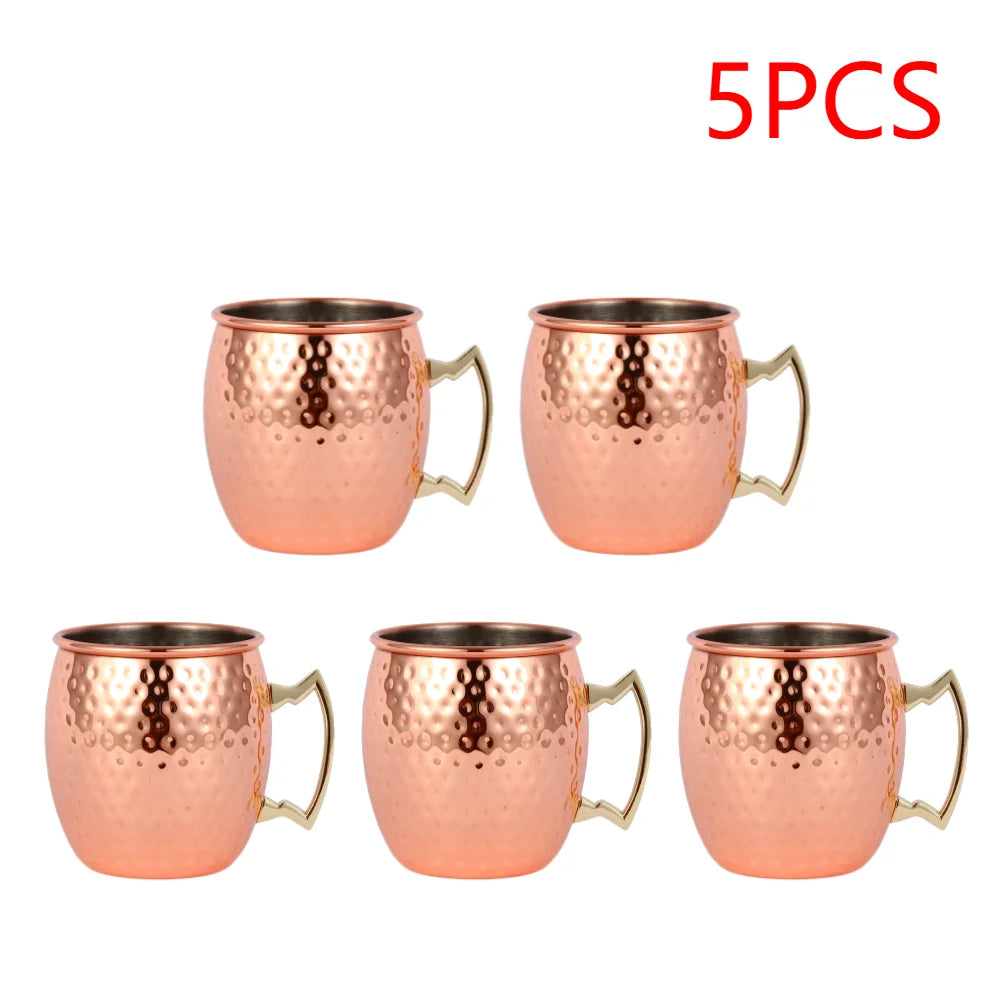Moscow Mule Copper Mugs Metal Beer Cup Stainless Steel Copper Goblet Cocktai Wine Coffee Cup Champagne Party Bar Drinkware Tools