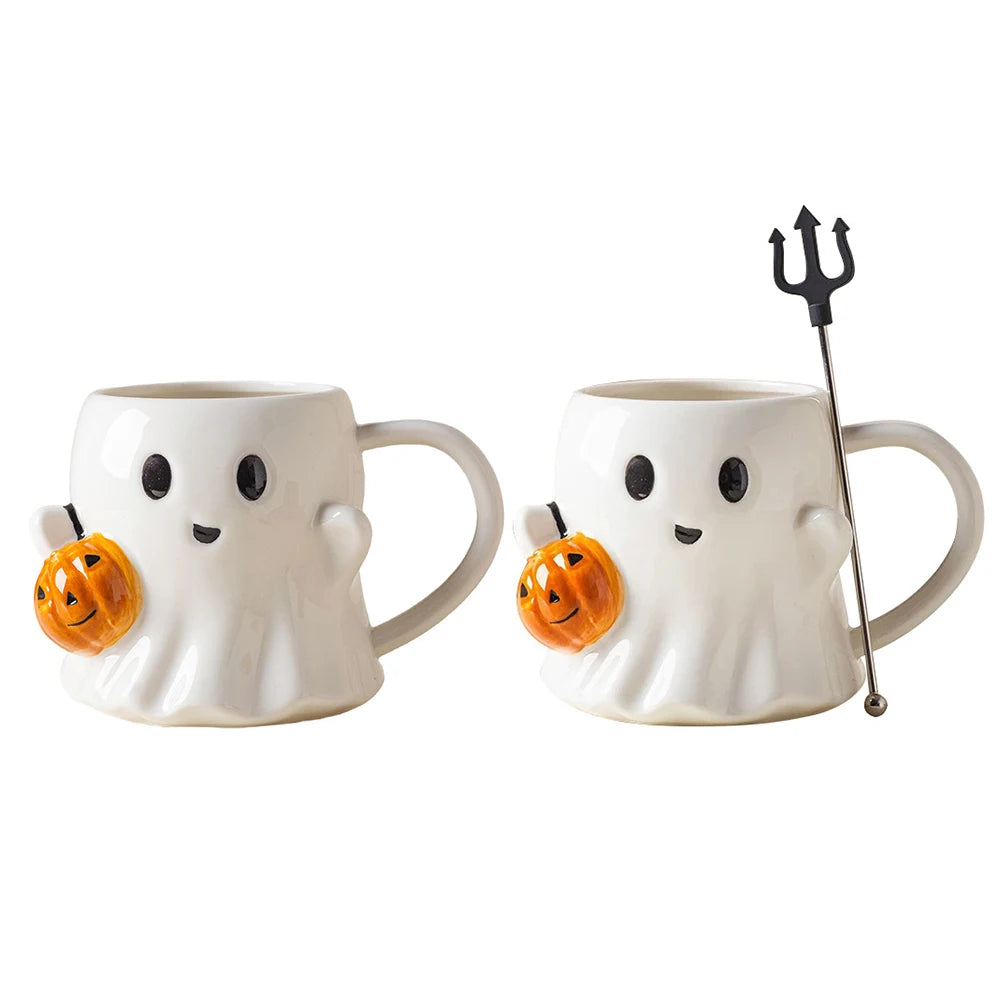 Halloween Ghost Coffee Mug Cute Cartoon Ghost Mug Ghost Shaped Mug Halloween Novelty Gift for Your Loved Ones