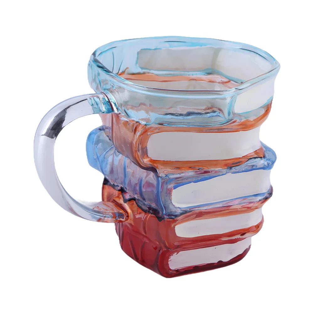 3D Painted Book Mug Wear Resist Unique Handmade Drink Cup Multi-Purpose Novelty Water Mug for Beer Wine Juice Tea Coffee