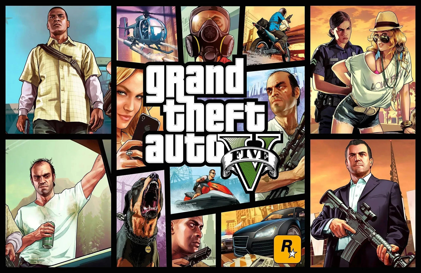 Canvas Painting Wall Picture Print Modern Video Game Grand Theft Auto Poster For Gamer Living Room Home Decor Frameless