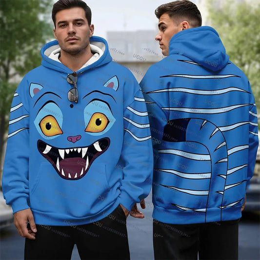 KPop Demon Hunters Hoodie For Men Halloween the Tiger Outfit Cosplay Pullover Hoodie