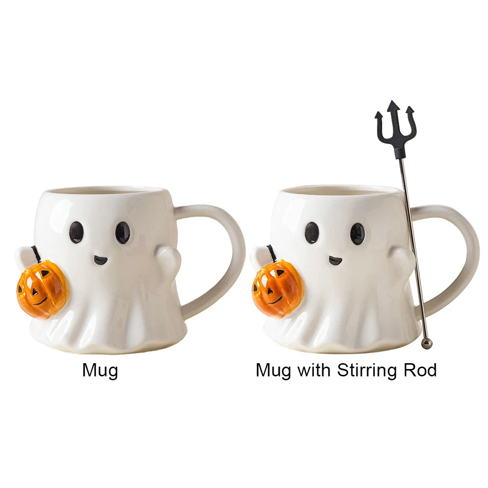 Halloween Ghost Coffee Mug Cute Cartoon Ghost Mug Ghost Shaped Mug Halloween Novelty Gift for Your Loved Ones