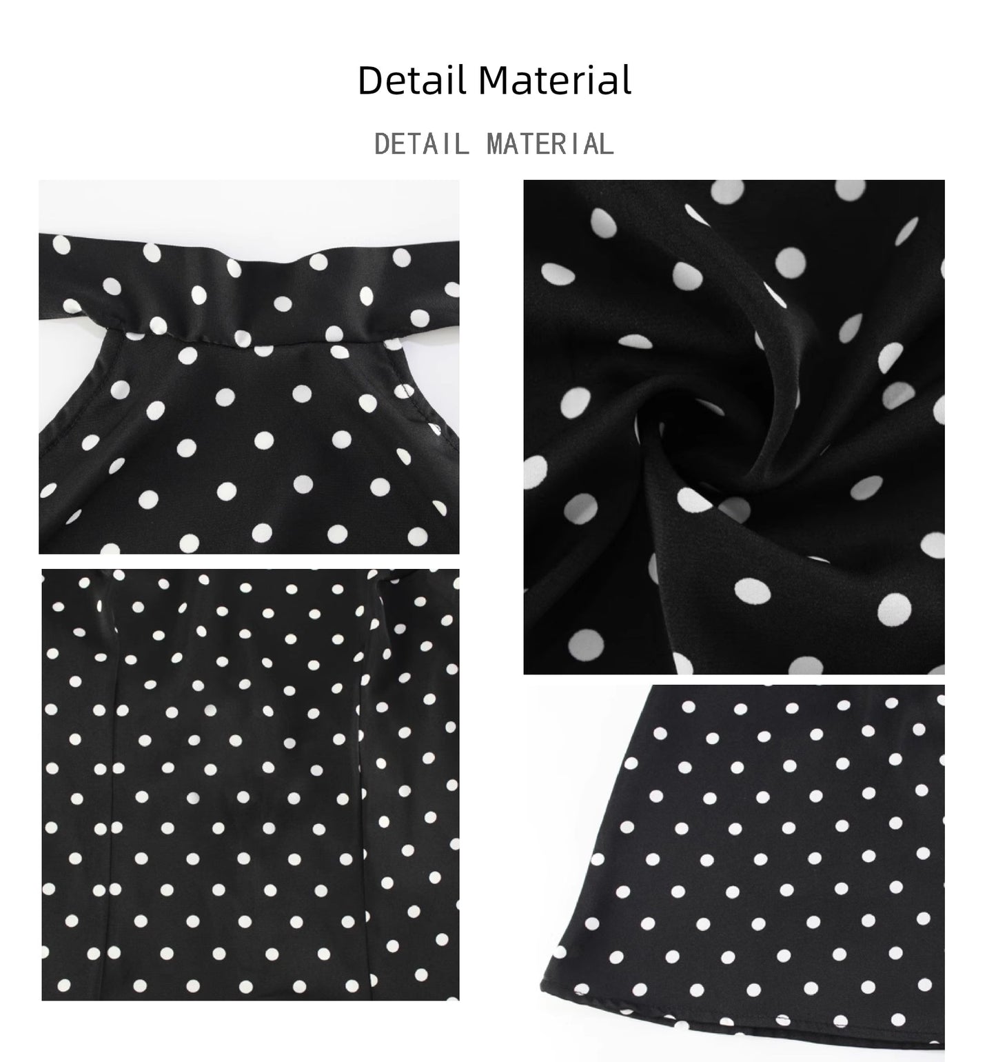 Cnyishe Elegant Temperament Gyaru Polka Dot Print Hanging Neck Dress Slim fit Slimming Young Style A Word Short Skirt
