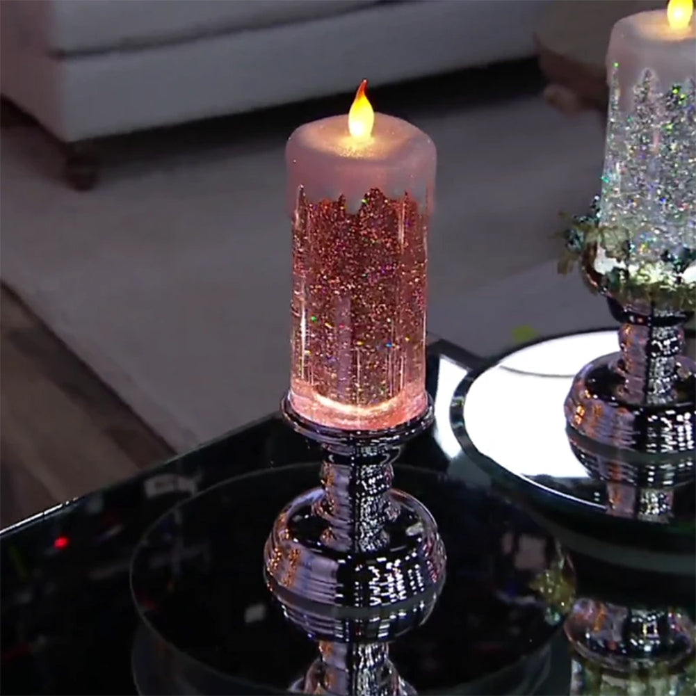 Rechargeable Colour Electronic LED Waterproof Candle With Glitter Colour Changing LED Water Candle