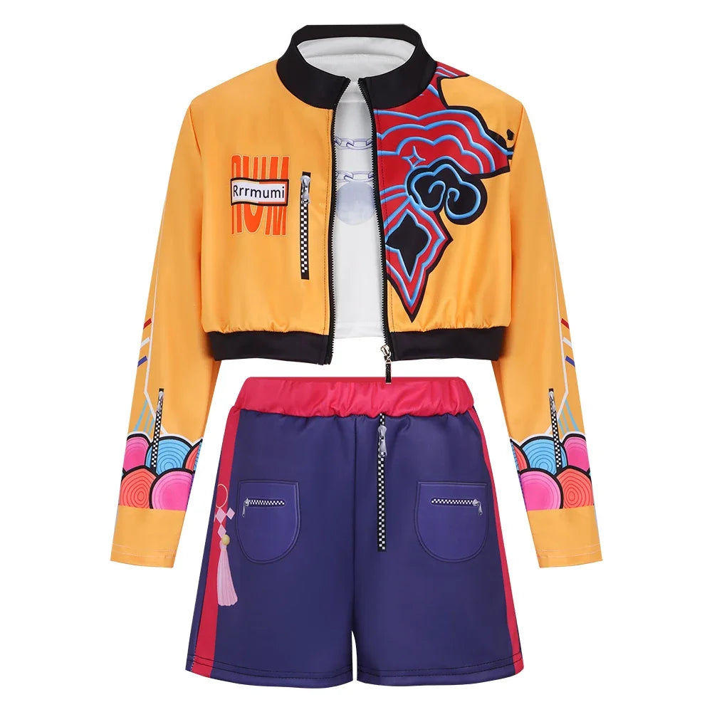 Kids Kpop Demon Hunters Rumi Zoey Mira Cosplay Huntrix Costume For Girls Clothes