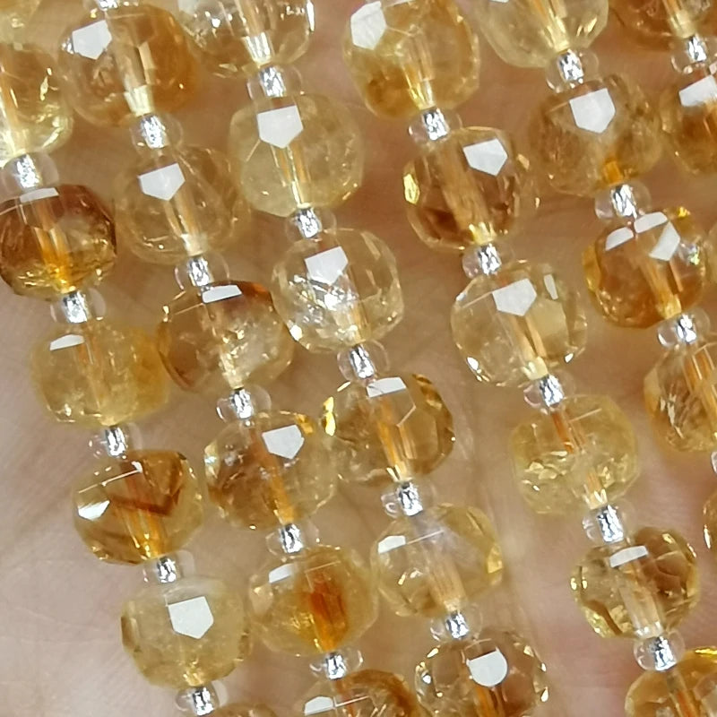 8x6mm Faceted Abacus Natural Dark Yellow Ctrine AAA Loose Spacer Beads for Jewelry Making DIY Bracelet Charms Accessories