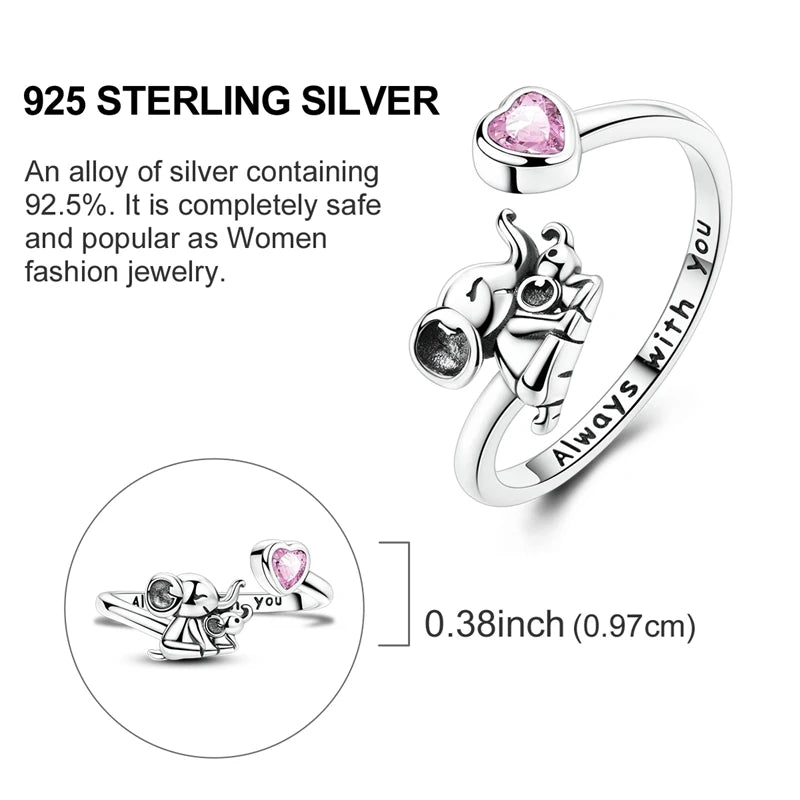 New 925 Sterling Silver Open Ring Hollow Rose Infinite Love Simple Ring Women Wedding Engagement Party Jewelry Gift