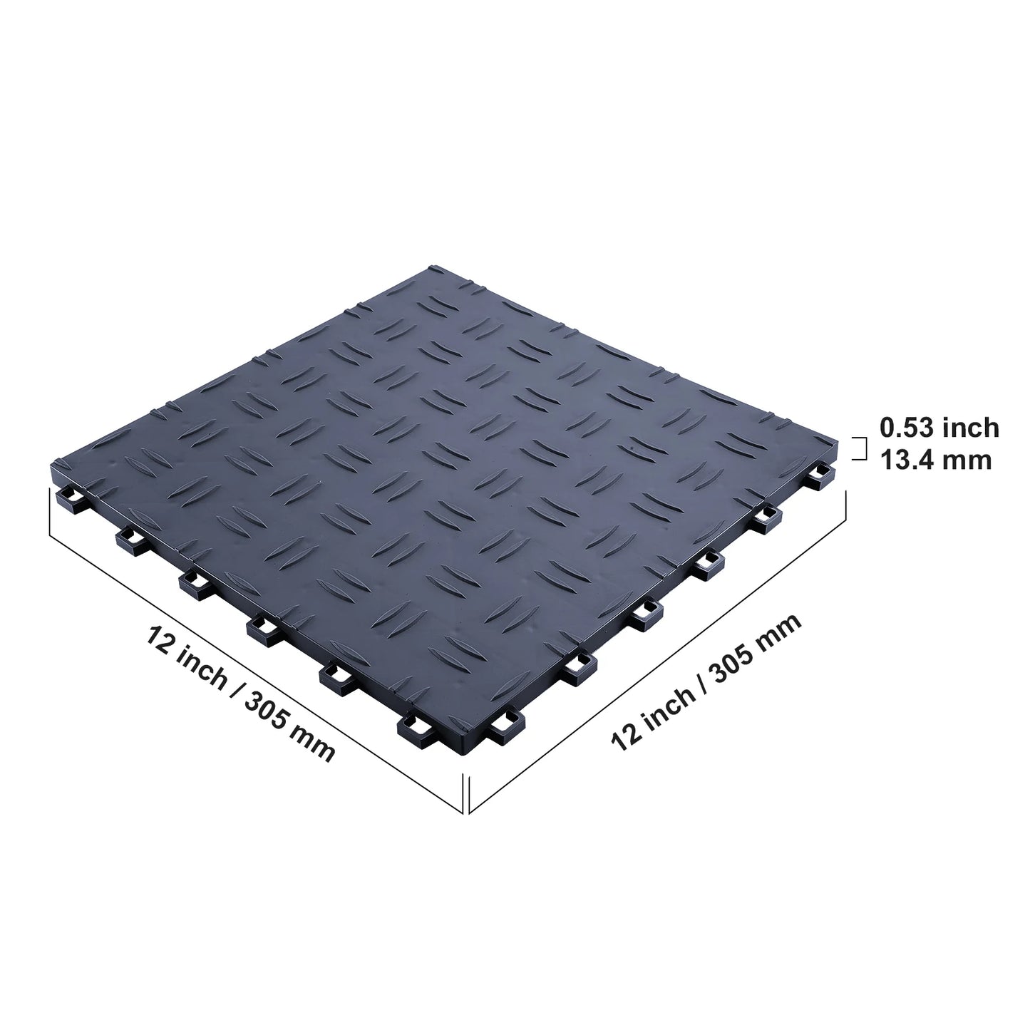 SucceBuy Garage Tiles Interlocking 12in 25/50Pcs Garage Floor Covering Tiles Non-Slip Double-Sided Texture for Garages Repair