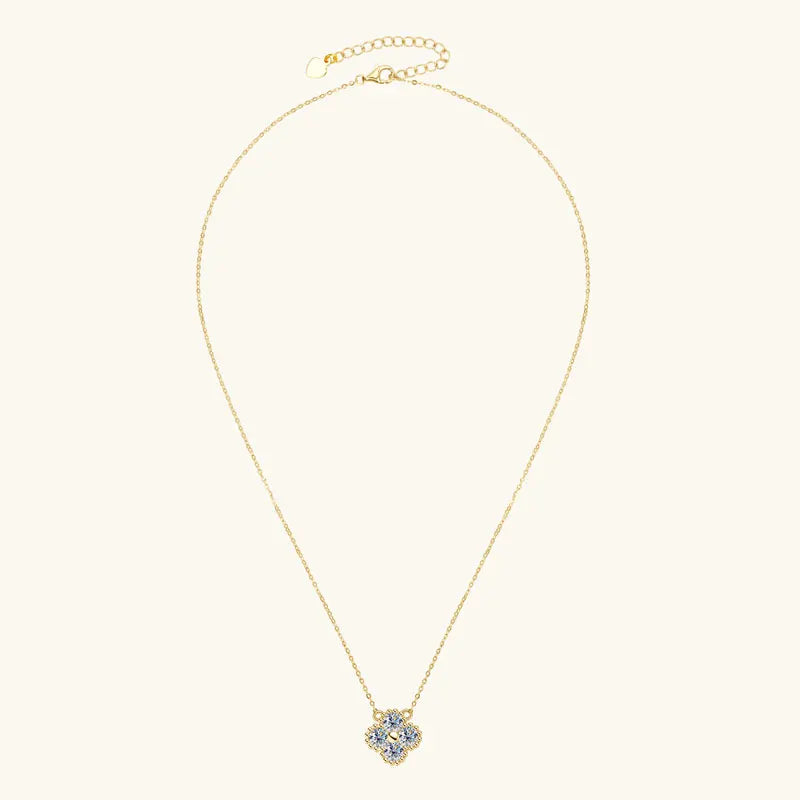 Lnkry 3mm 0.1ct Moissanite Necklace Certified 925 Sterling Silver Lucky Clover Flower Pendant Necklace For Women 2025 Jewely