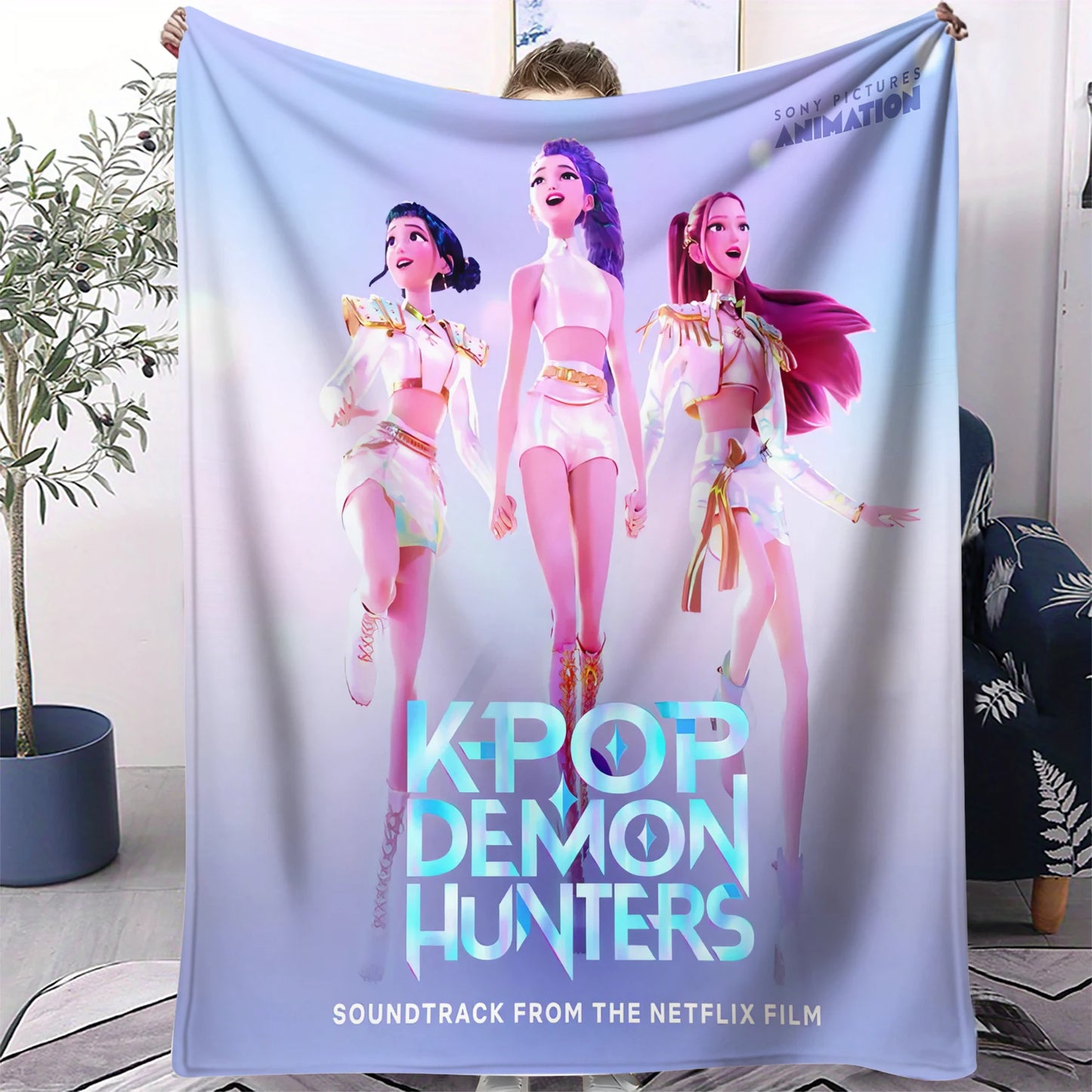 K-Pop Demon Hunters Blanket Hot Anime Flannel Blanket