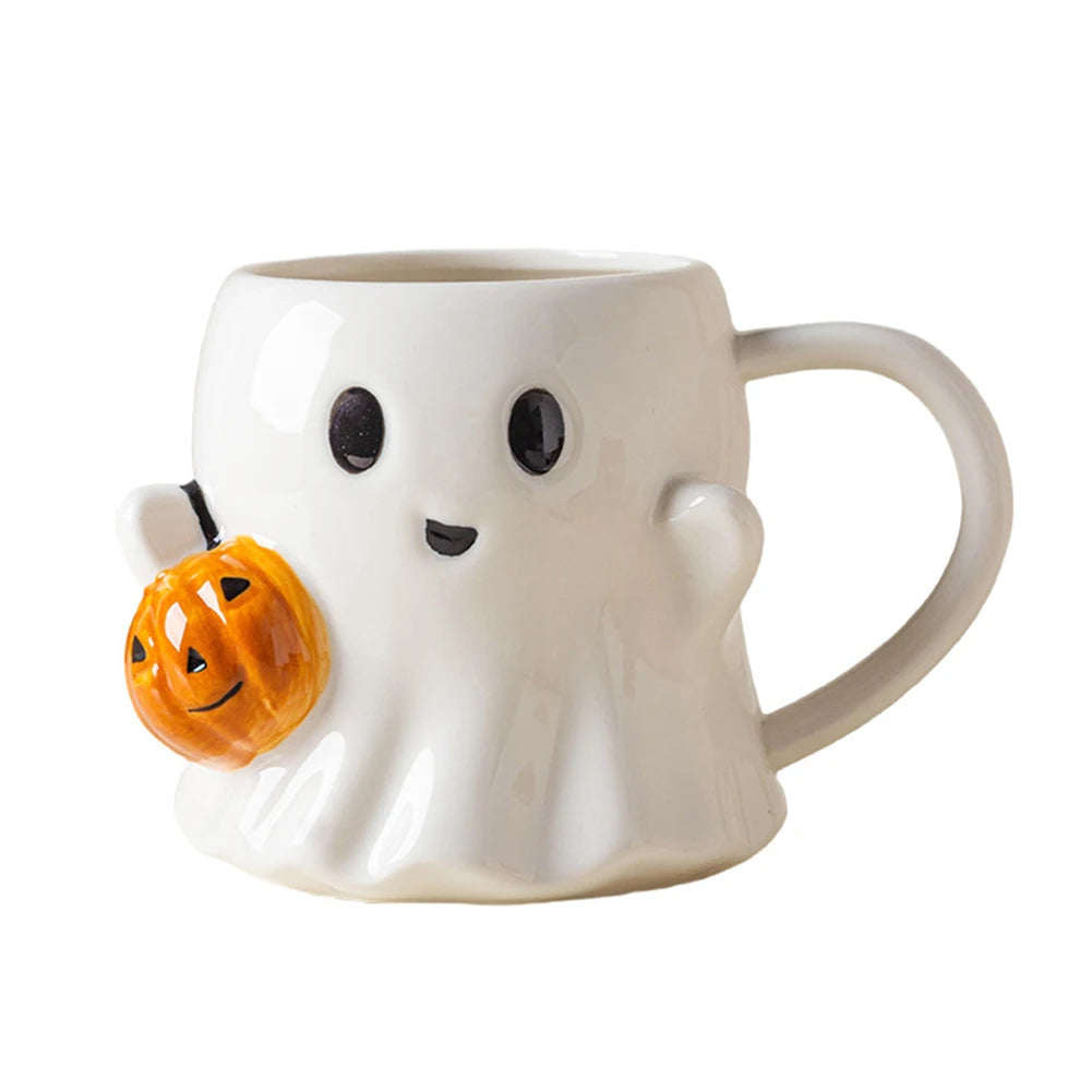 Halloween Ghost Coffee Mug Cute Cartoon Ghost Mug Ghost Shaped Mug Halloween Novelty Gift for Your Loved Ones