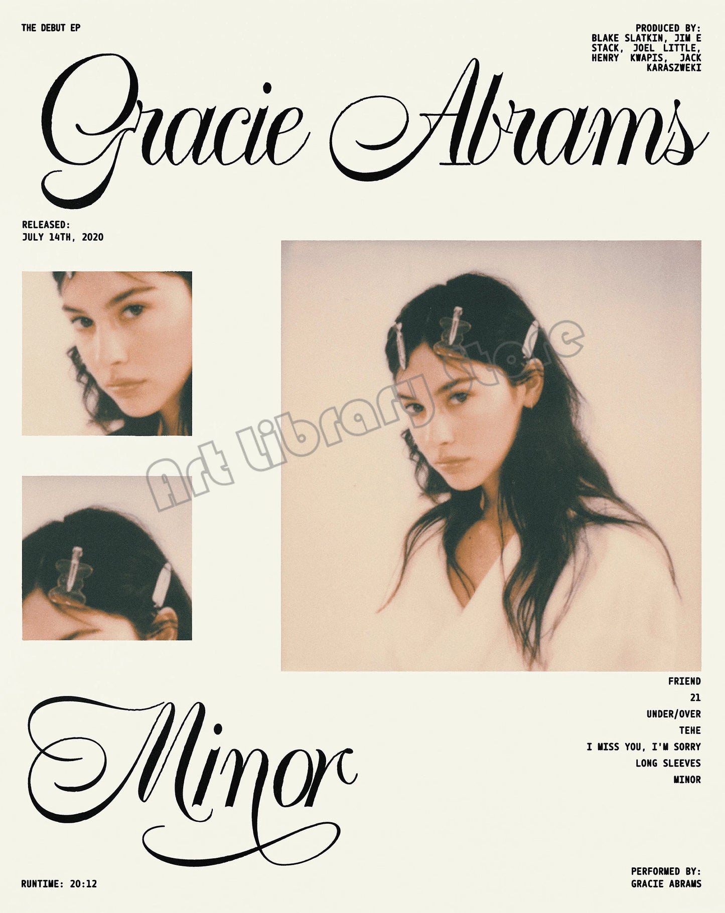 Pop Singer Gracie Abrams The Secret of Us Deluxe Classic Lyrics Inspired Poster Canvas Painting Wall Art Picture Home Decor Gift