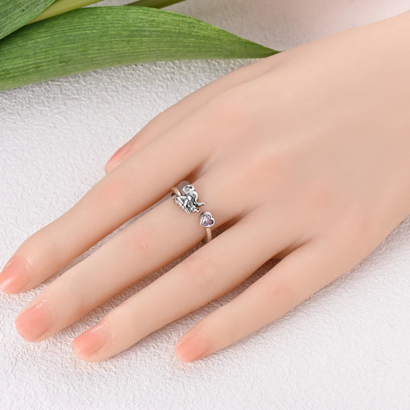 New 925 Sterling Silver Open Ring Hollow Rose Infinite Love Simple Ring Women Wedding Engagement Party Jewelry Gift