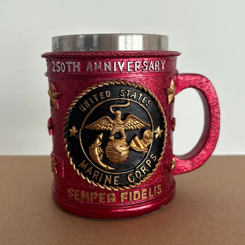 5 Styles American Commemorative Mug Decorative 3D Relief Design 250th Anniversary Mug Marine Corps Mug for Veterans