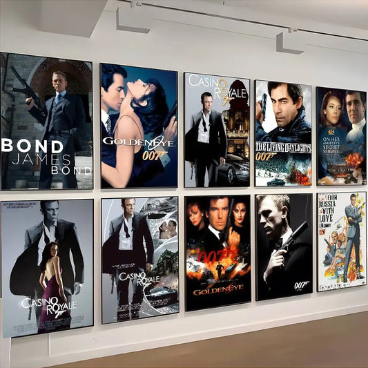 J-James Bond 007 Poster HD Art Sticky Wall Waterproof Home Living Room Bedroom Aesthetic Decoration