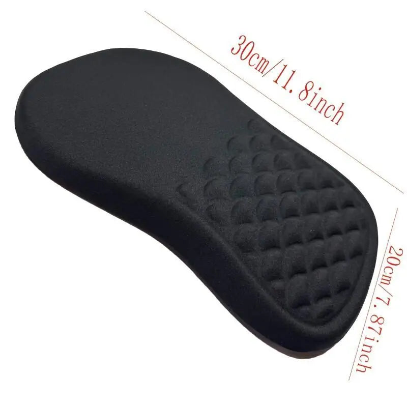 Ergonomic Mouse Pad with Wrist Support - Non-Slip Gaming & Office Desk Mat (Black/White, Quilt Texture