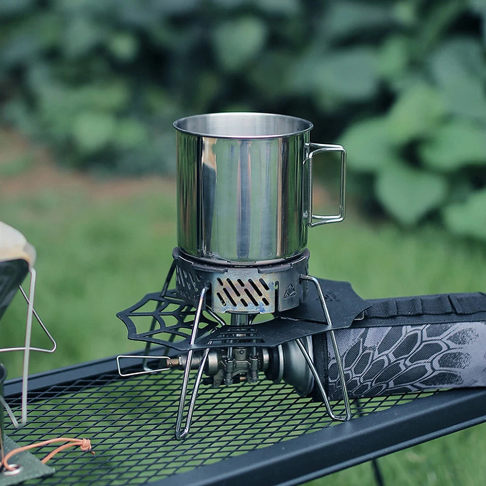 Camping Water Cup with Foldable Handle Tea Beer Coffee Mug Stainless Steel Portable Camping Cup for Outdoor Use
